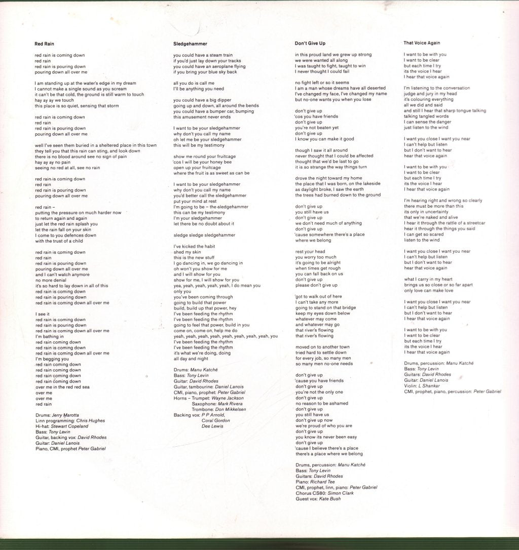 Peter Gabriel - So - Lp
