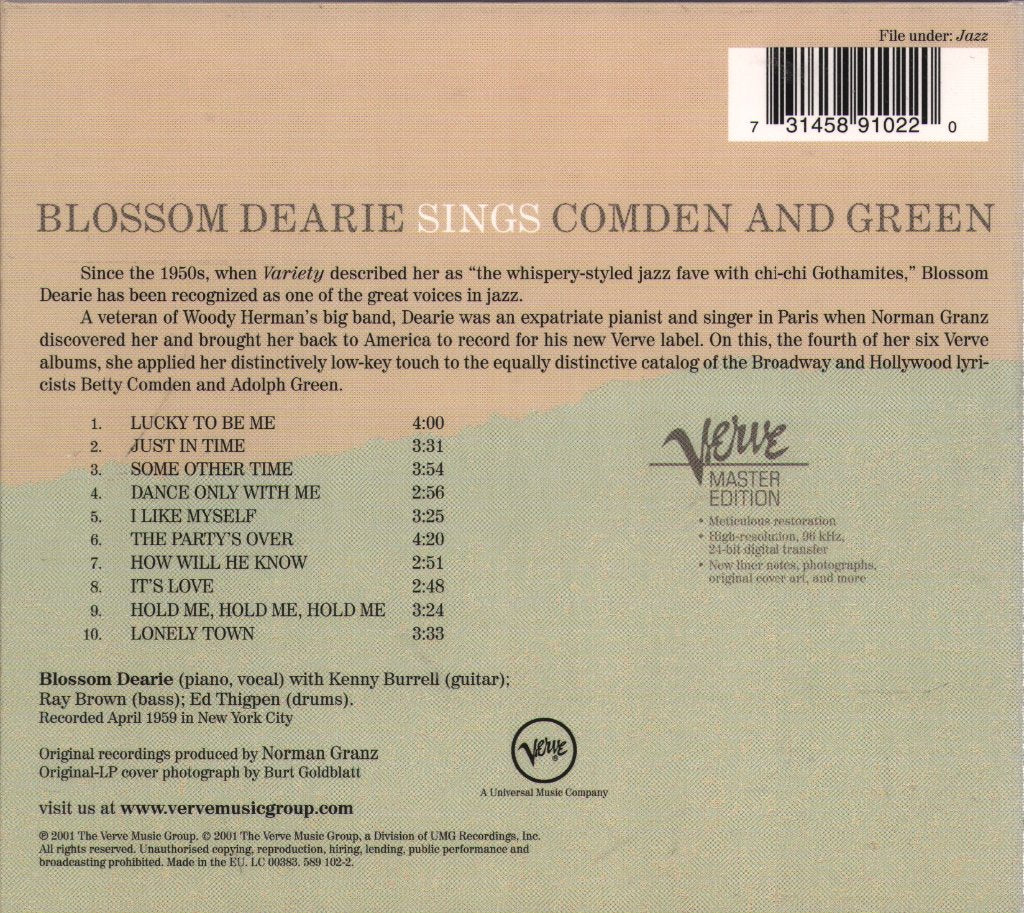 Blossom Dearie - Sings Comden And Green - Cd