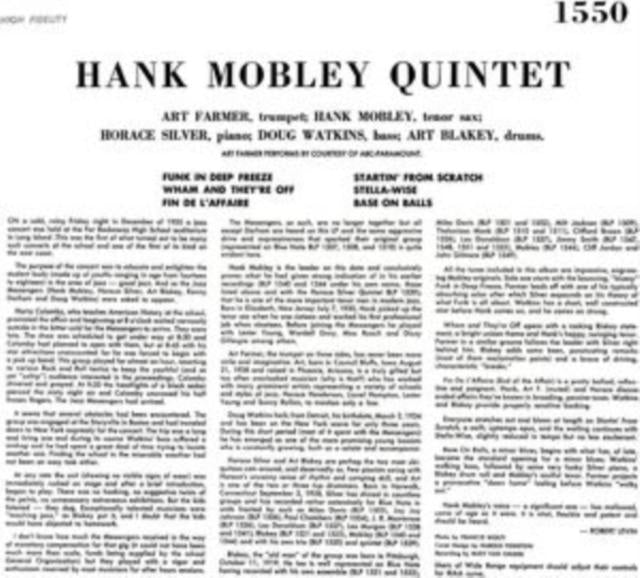 Hank Mobley - Hank Mobley Quintet - Lp
