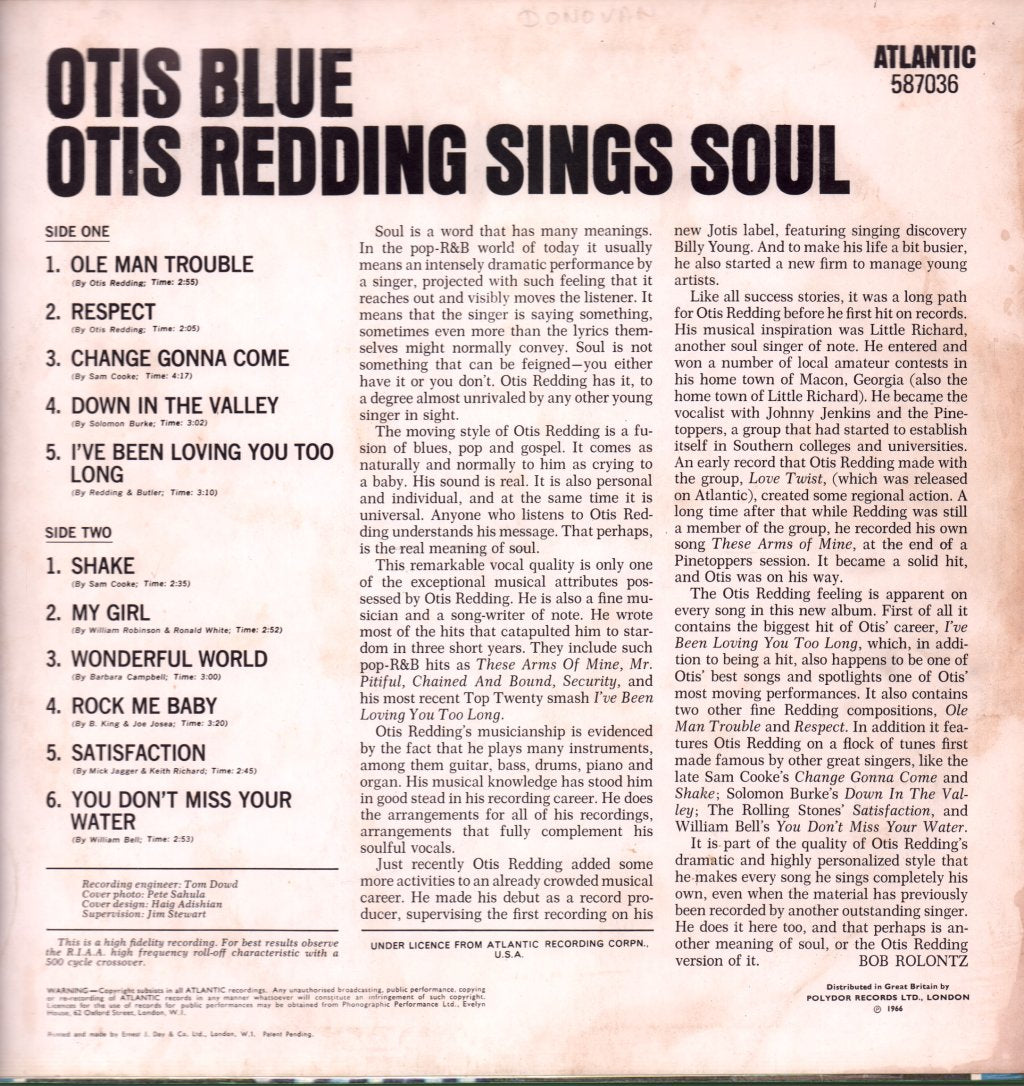 Otis Redding - Otis Blue / Sings Soul - Lp