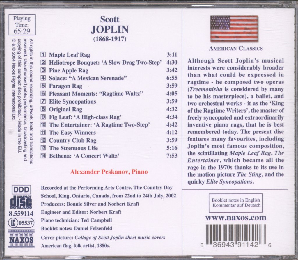 Alexander Peskanov - Scott Joplin - Piano Rags - Cd
