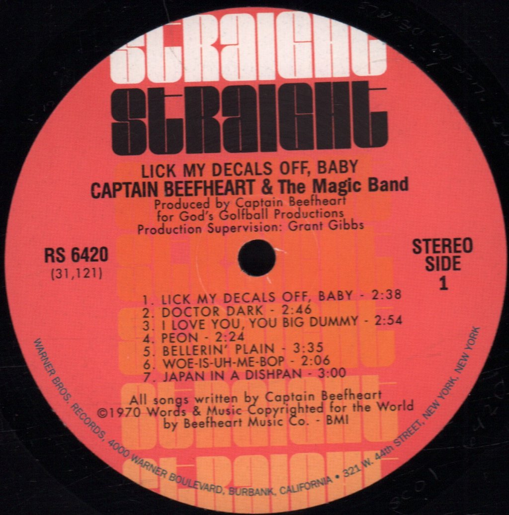 Captain Beefheart And His Magic Band - Lick My Decals Off Baby - Lp