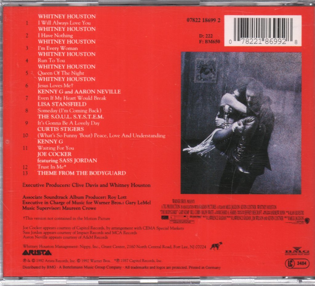 Bodyguard Soundtrack - Original Soundtrack Album - Cd