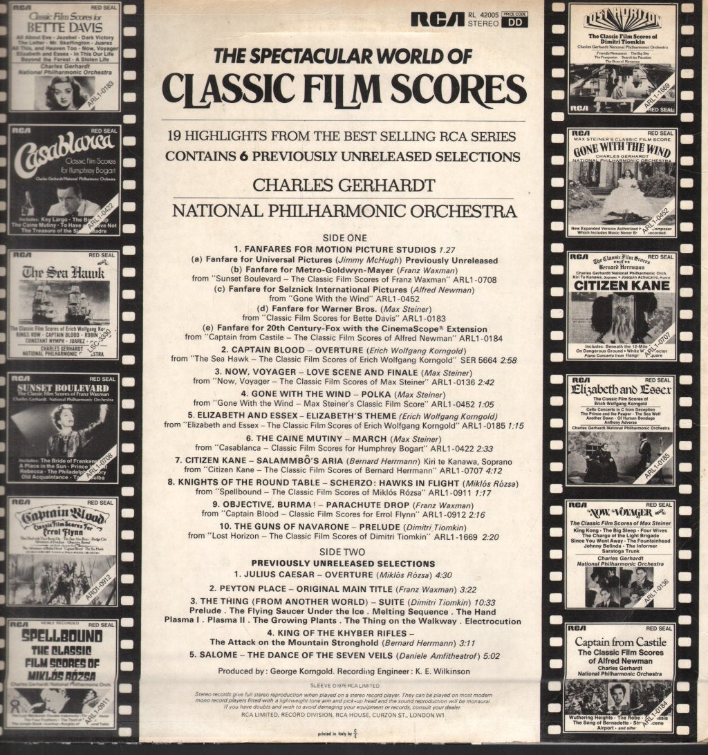 Charles Gerhardt - Spectacular World Of Classic Film Scores - Lp