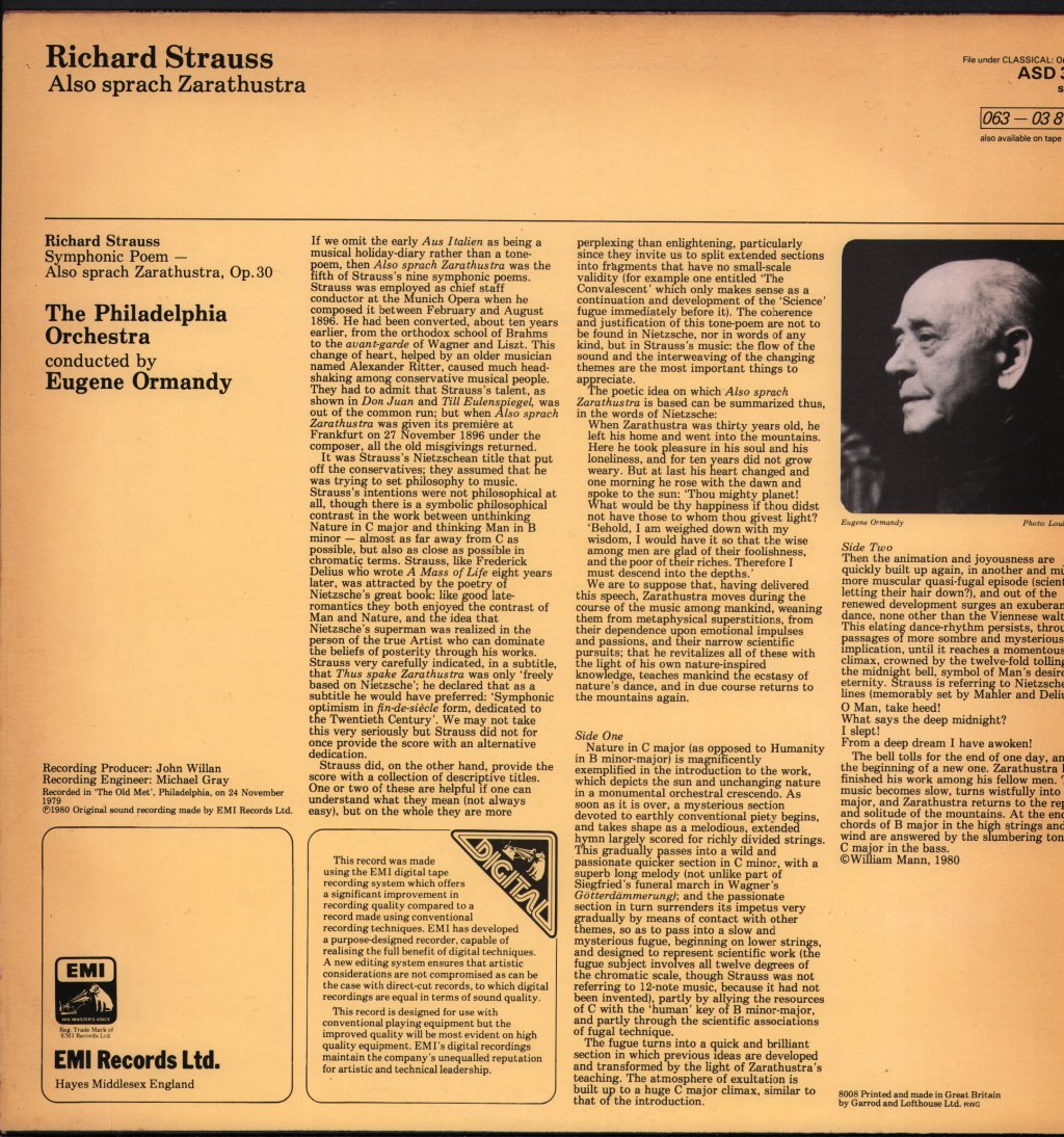 Eugene Ormandy / Philadelphia Orchestra - Richard Strauss - Also Sprach Zarathustra - Lp