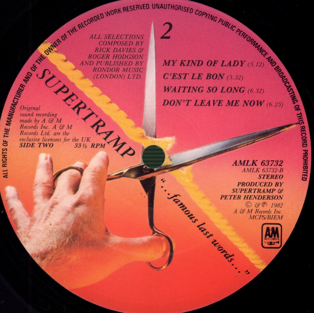 Supertramp - Famous Last Words - Lp