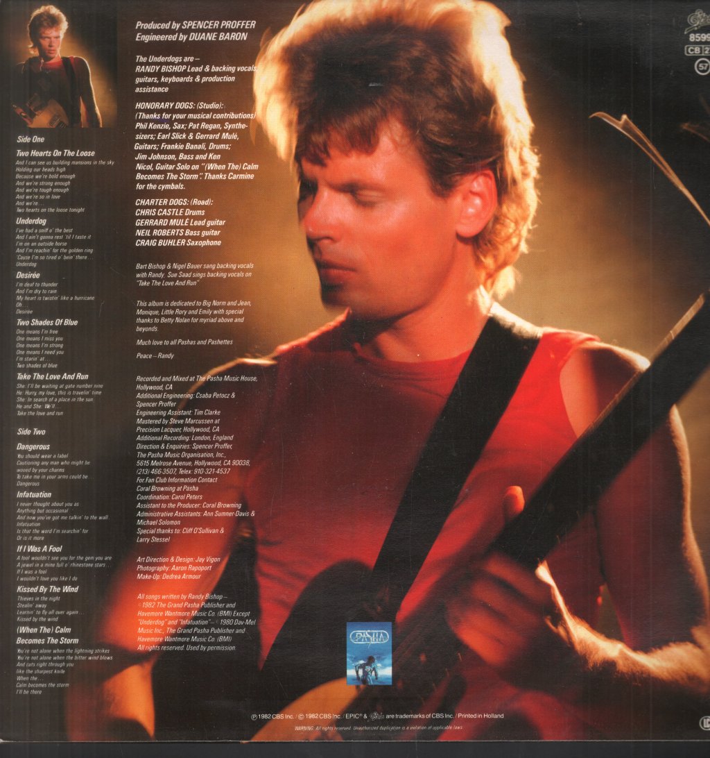 Randy Bishop And The Underdogs - Dangerous Infatuation - Lp