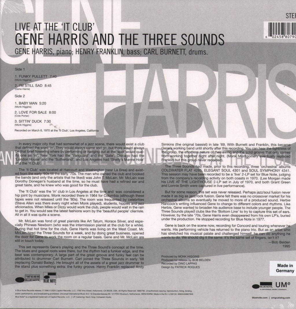 Gene Harris & The Three Sounds - Live at the 'It Club' - Lp