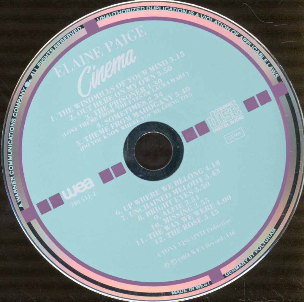 Elaine Paige - Cinema - Cd