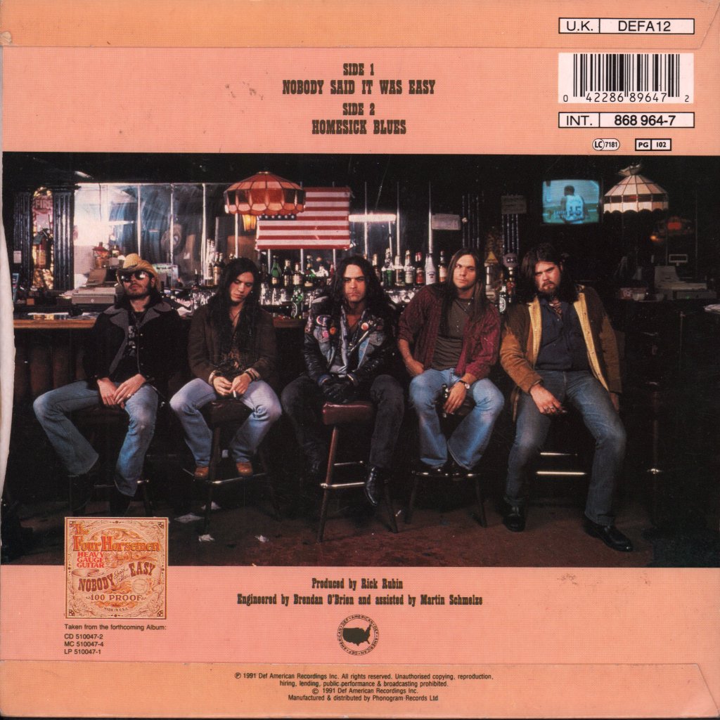 Four Horsemen - Nobody Said It Was Easy - 7 Inch