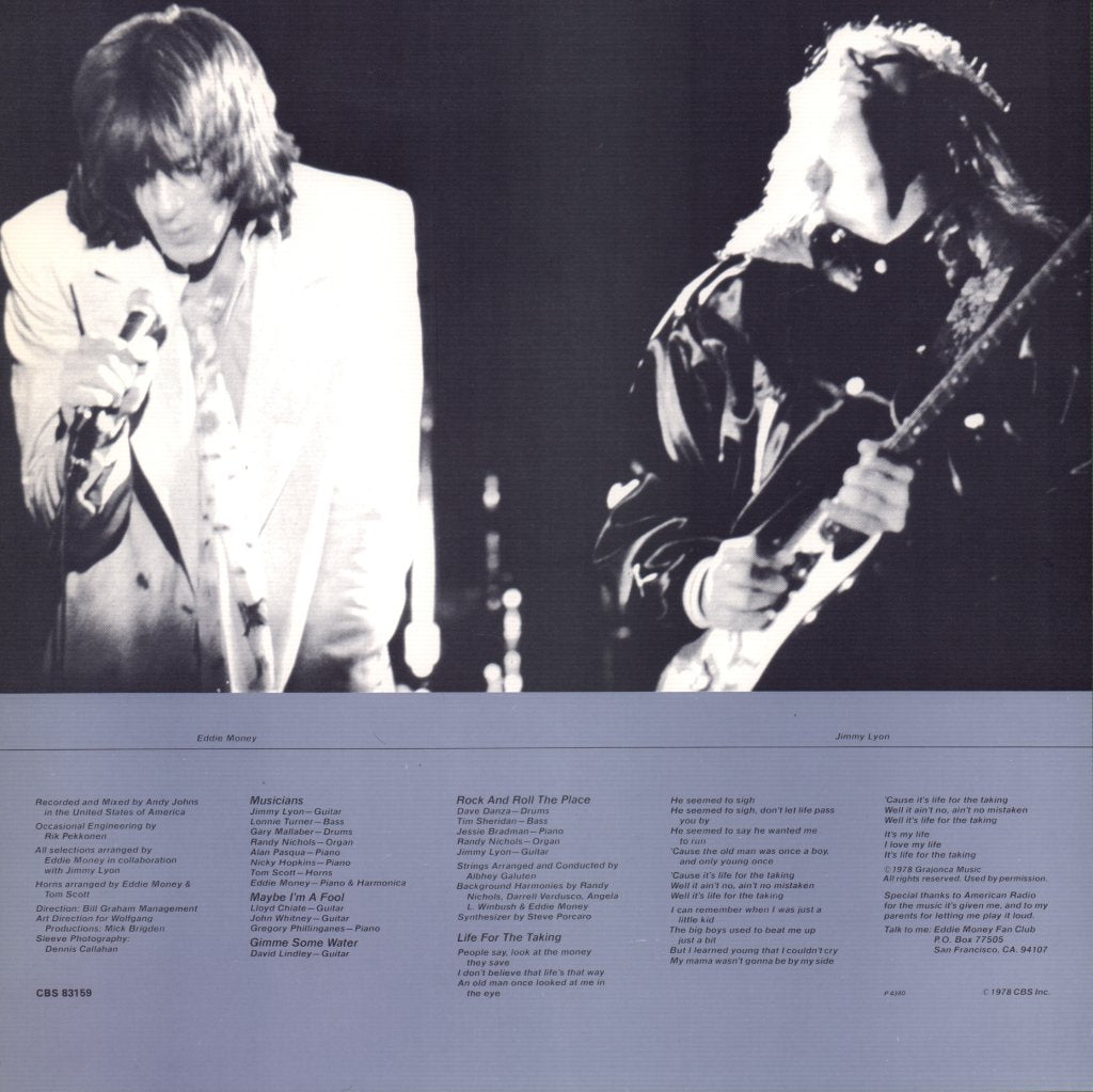 Eddie Money - Life For The Taking - Lp