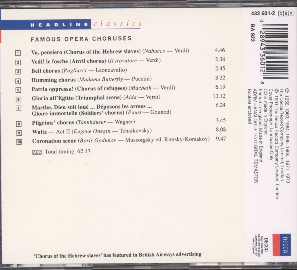 Various Artists - Famous Opera Choruses - Cd