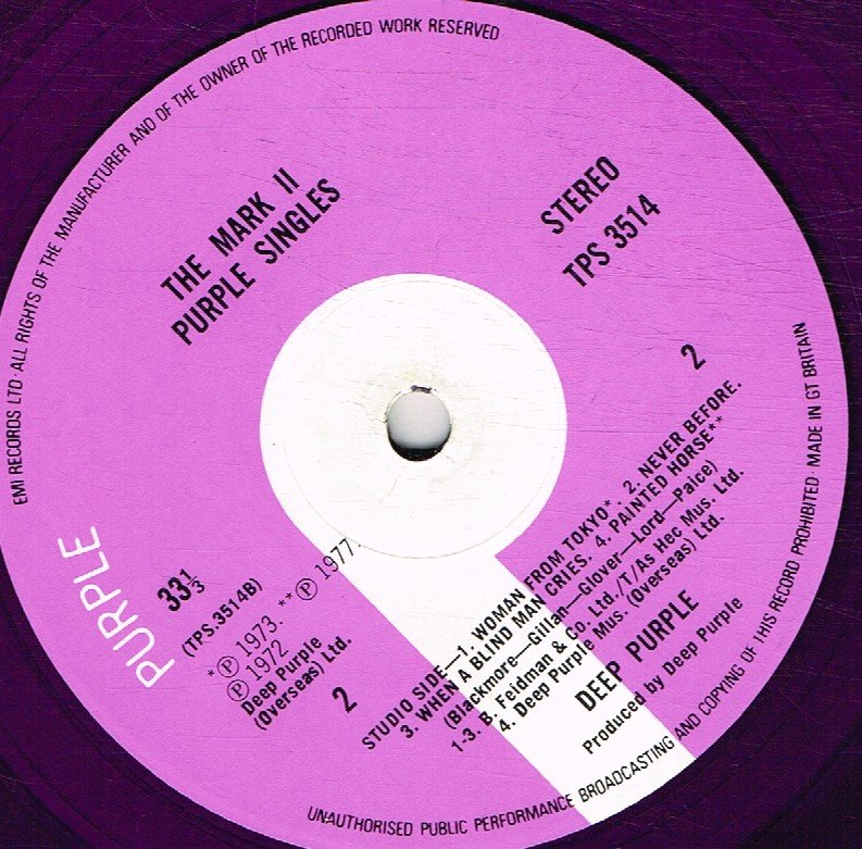Deep Purple - Purple Singles Mark 2 - Lp