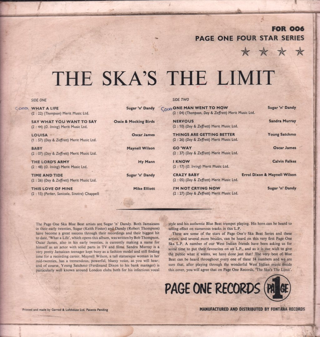 Various Artists - Ska's The Limit - Lp