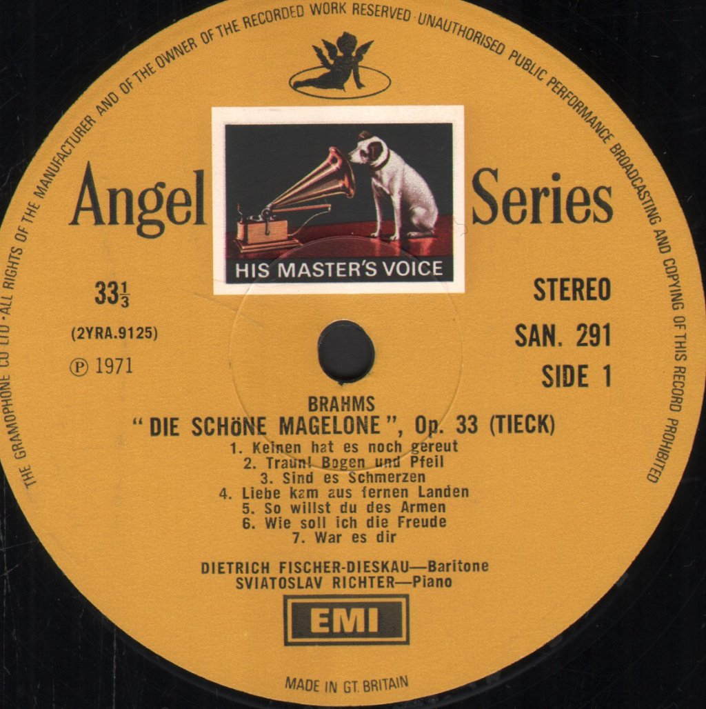 Dietrich Fischer-Dieskau / Sviatoslav Richter - Brahms - Die Schöne Magelone - Lp