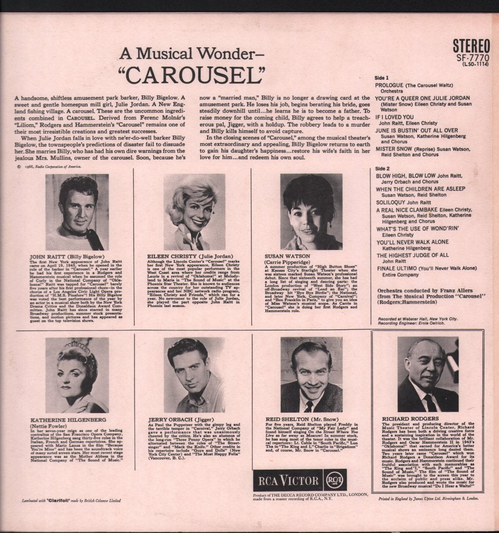 Music Theater of Lincoln Center / Franz Allers - Carousel - An Original Cast Album - Lp