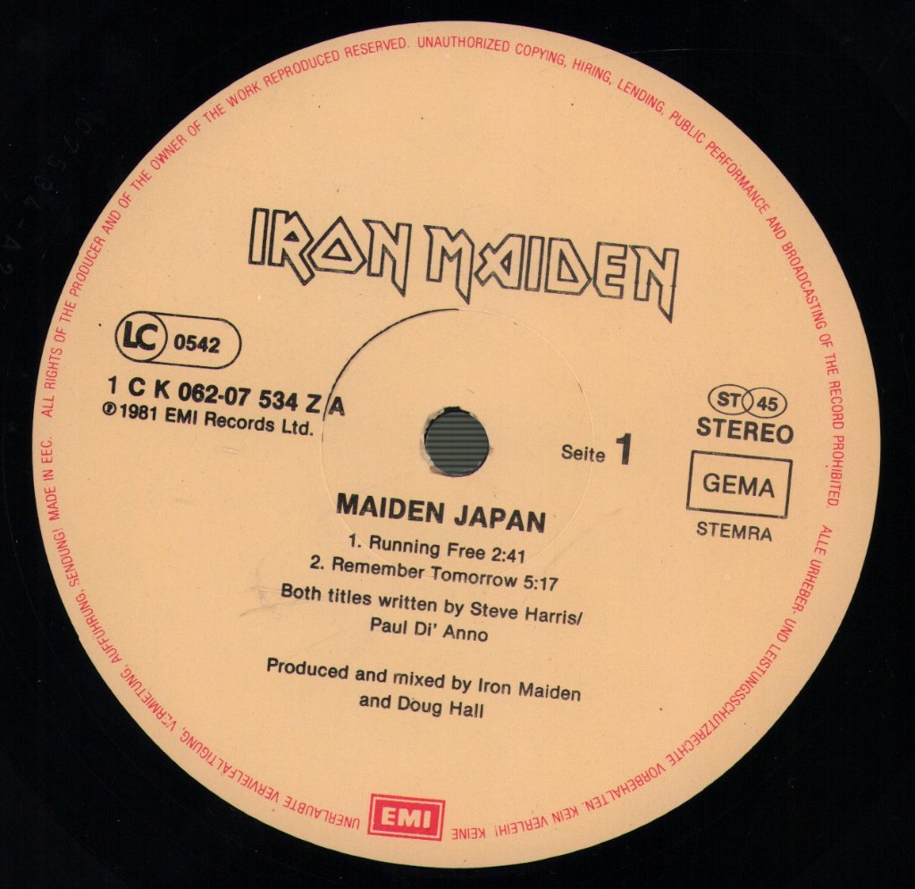 Iron Maiden - Maiden Japan - 12 Inch