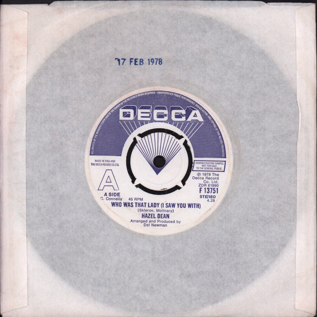 Hazel Dean - Who Was That Lady - 7 Inch
