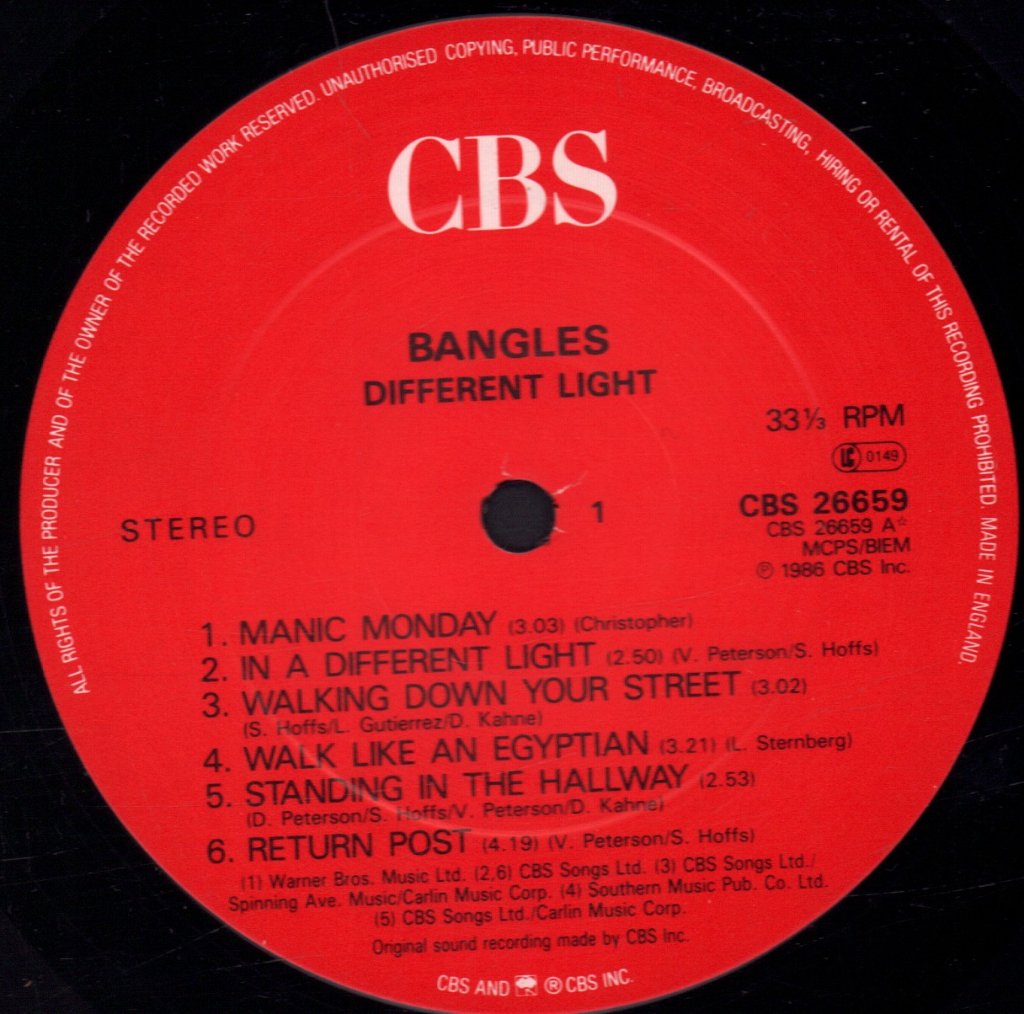 Bangles - Different Light - Lp