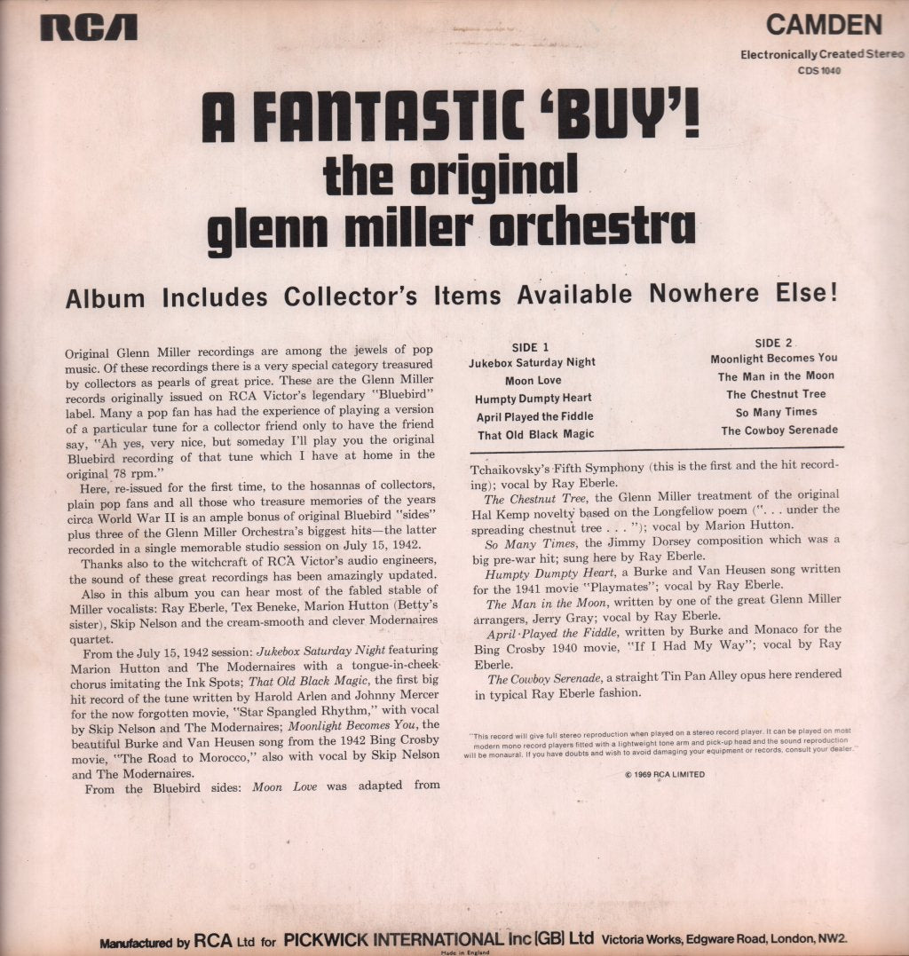 Glenn Miller And His Orchestra - Original Recordings - Lp