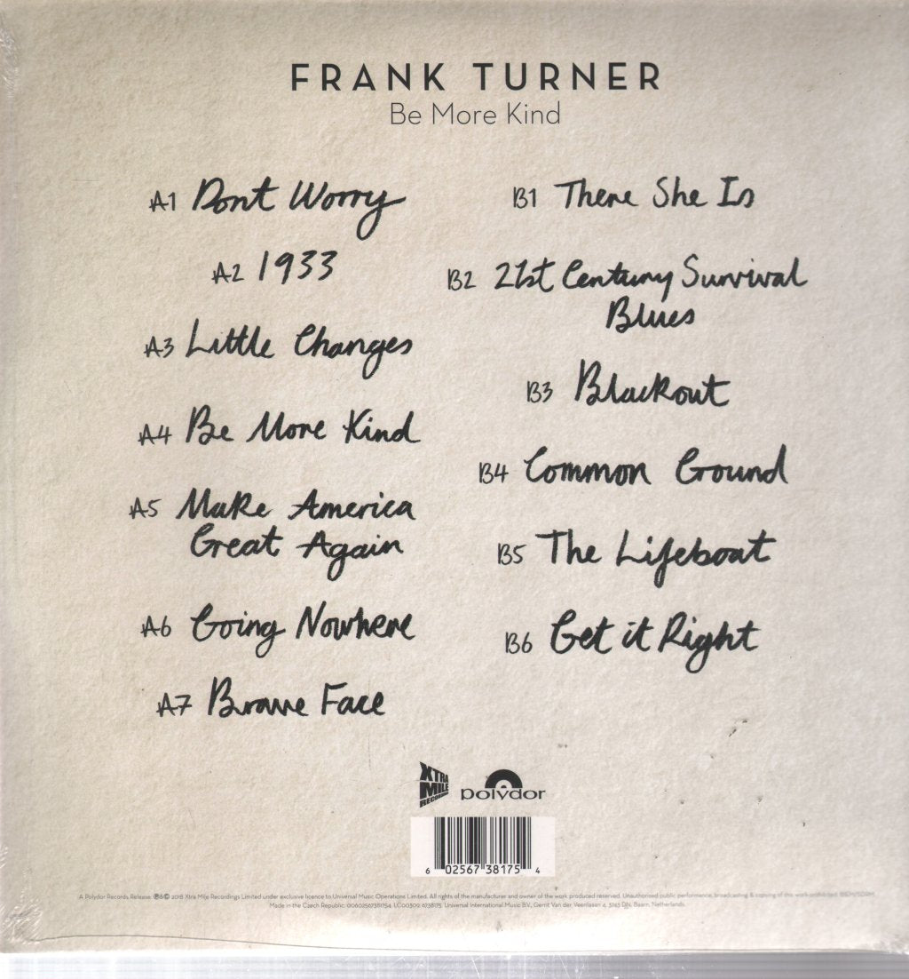 Frank Turner - Be More Kind - Lp