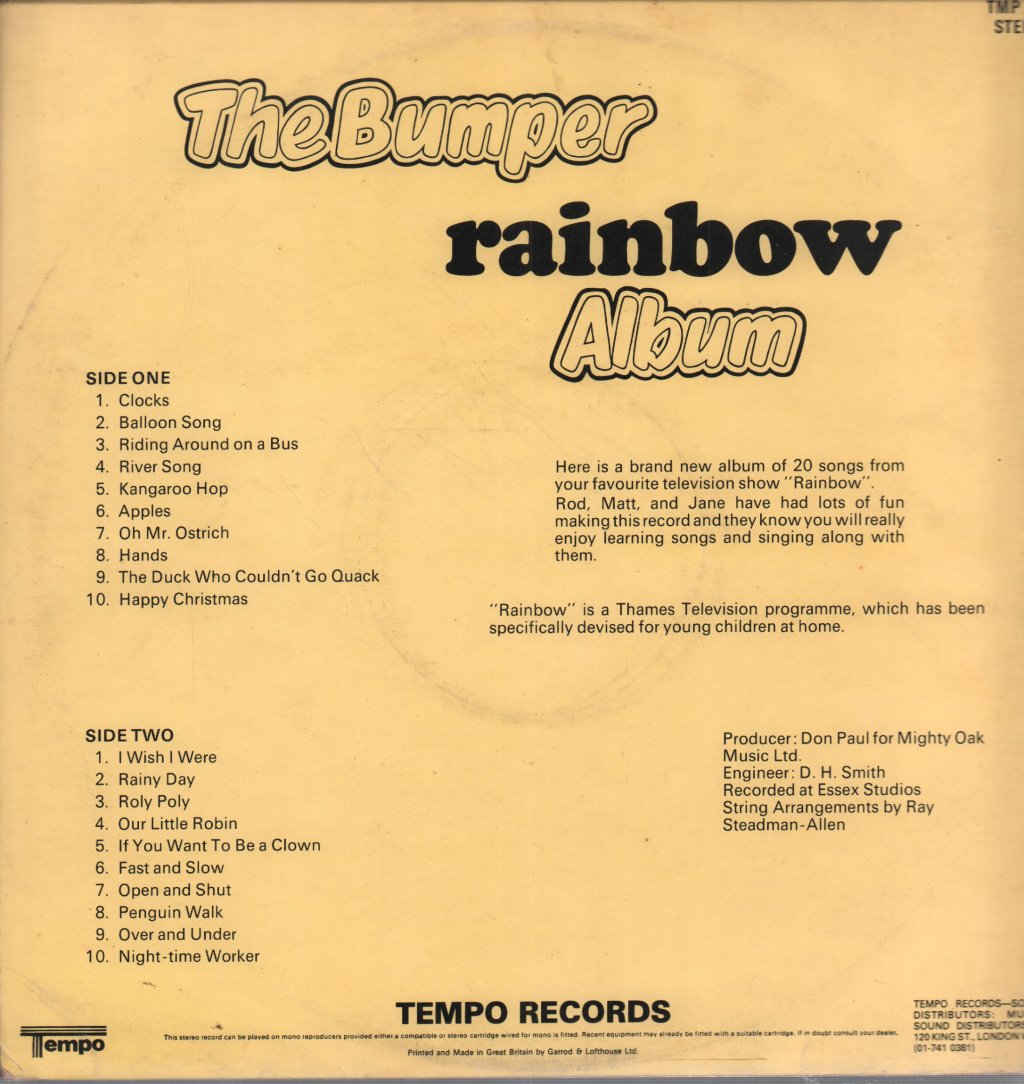 Rainbow (Television Show) - Bumper Rainbow Album - Lp