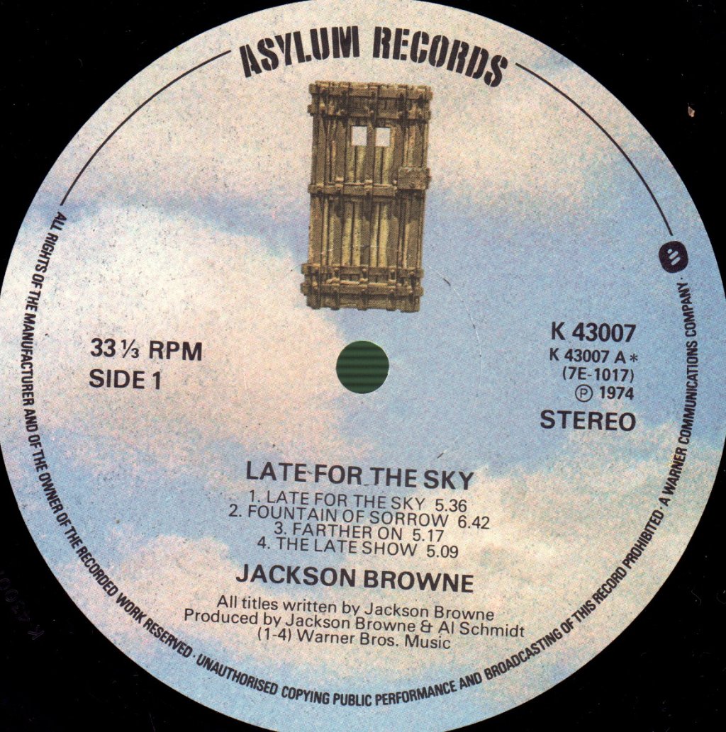 Jackson Browne - Late For The Sky - Lp