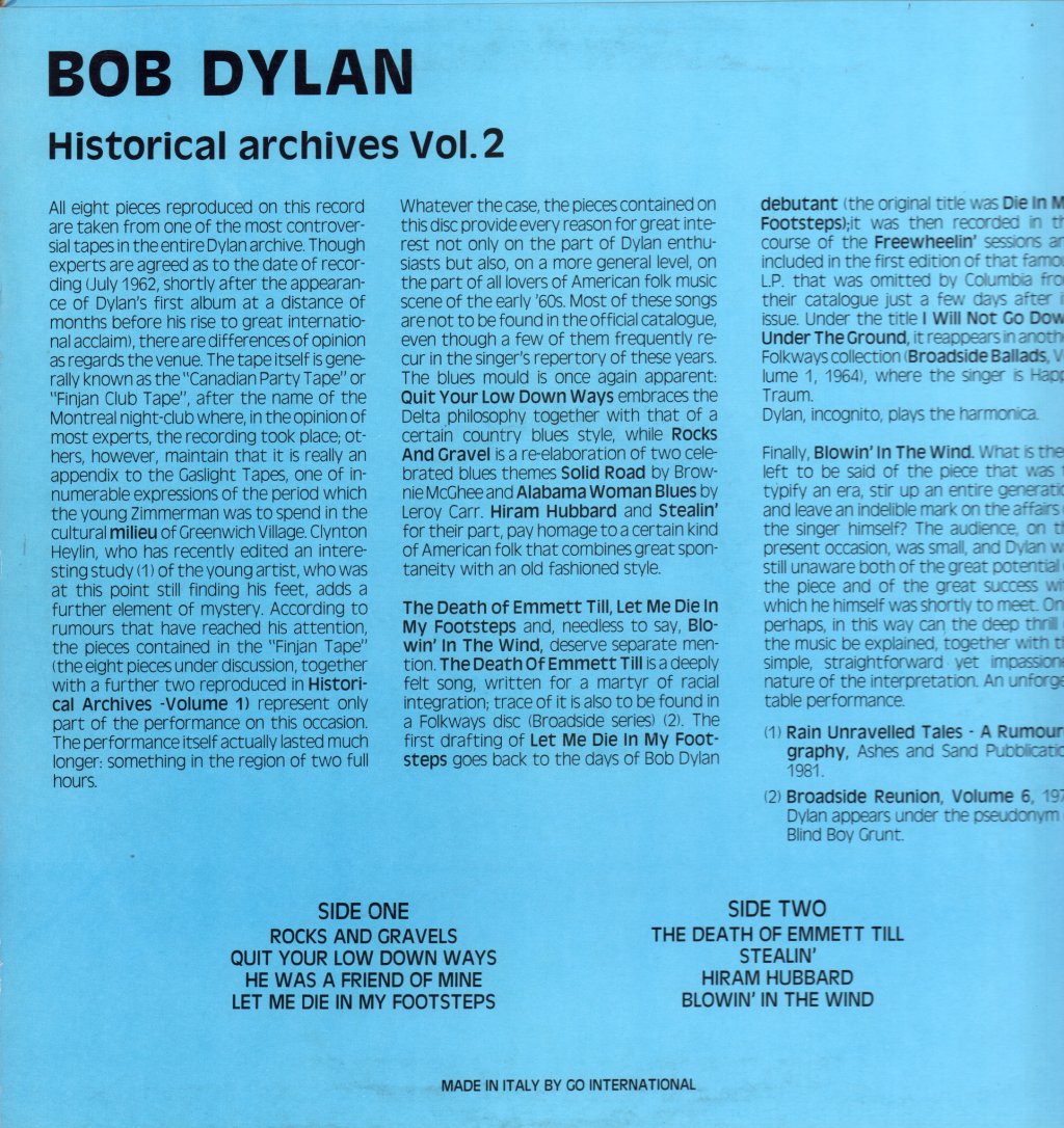 Bob Dylan - Historical Archives Vol. 2 - Lp