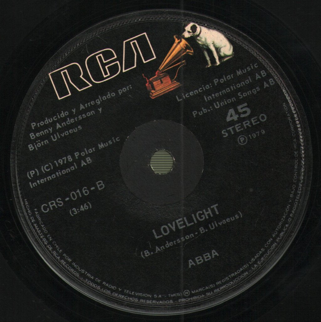 ABBA - Chiquitita (En Español) / Lovelight - 7 Inch