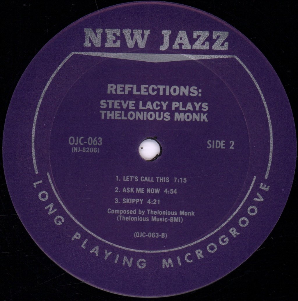 Steve Lacy - Reflections - plays thelonious monk - Lp