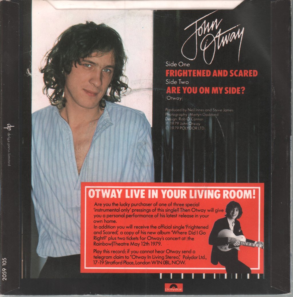 John Otway - Frightened And Scared - 7 Inch