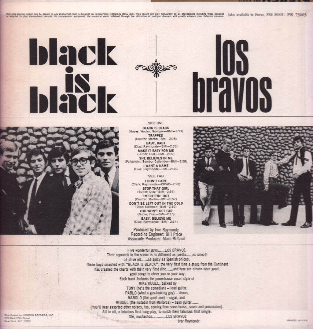 Los Bravos - Black Is Black - Lp