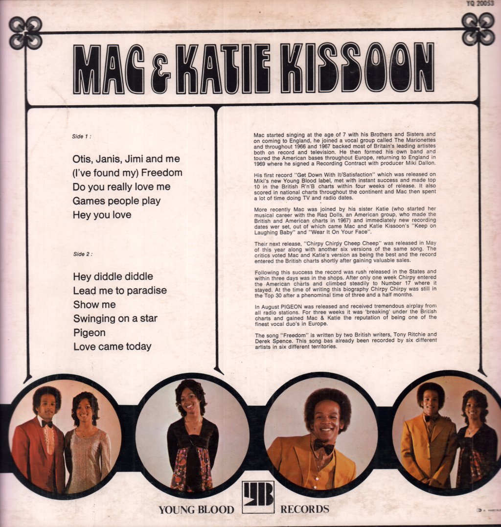 Mac And Katie Kissoon - Freedom - Lp