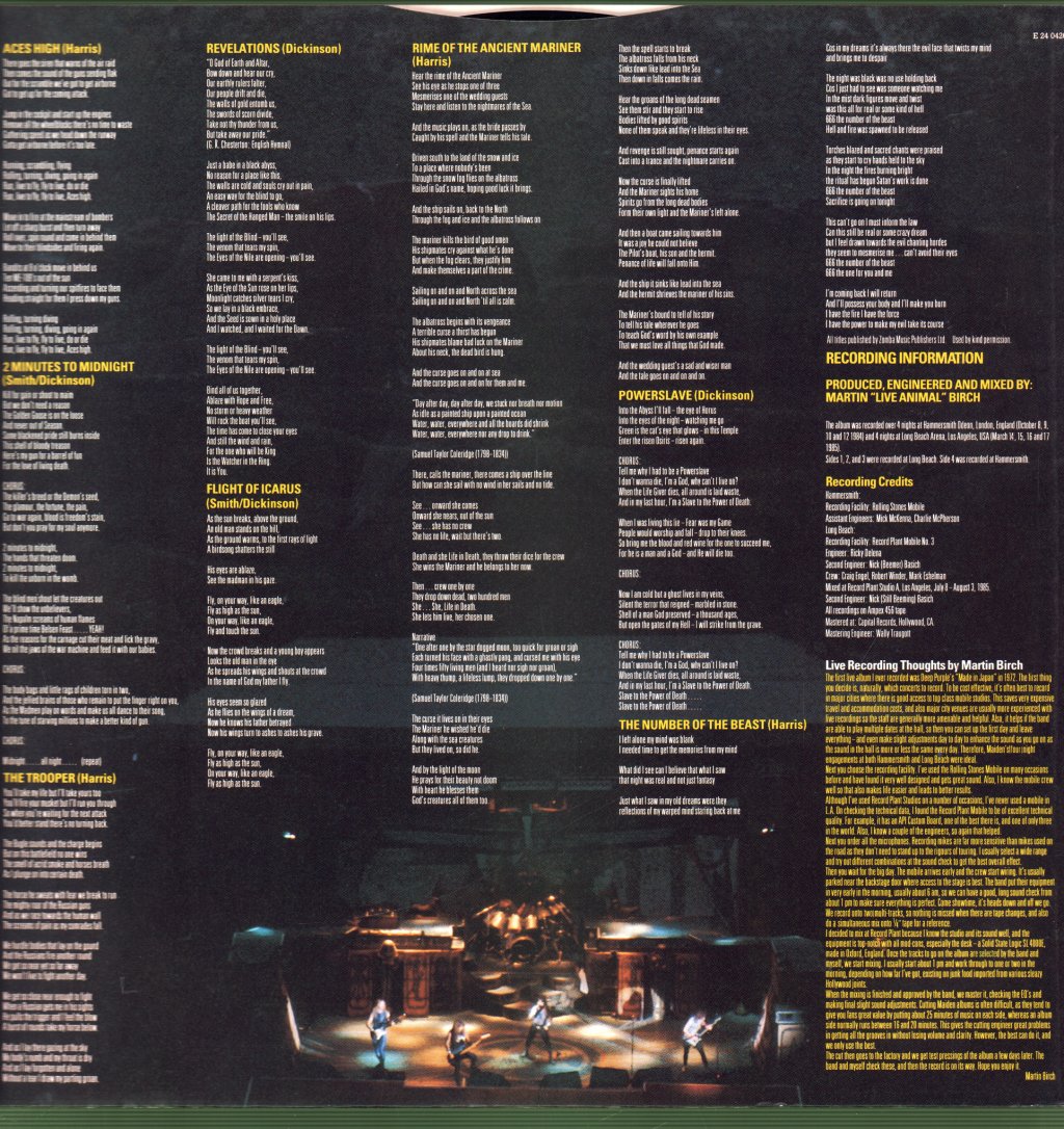 Iron Maiden - Live After Death - Double Lp