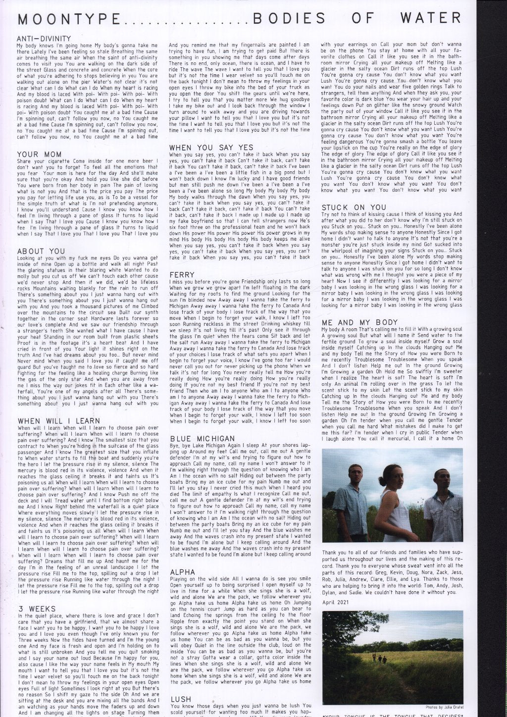 Moontype - Bodies Of Water - Lp