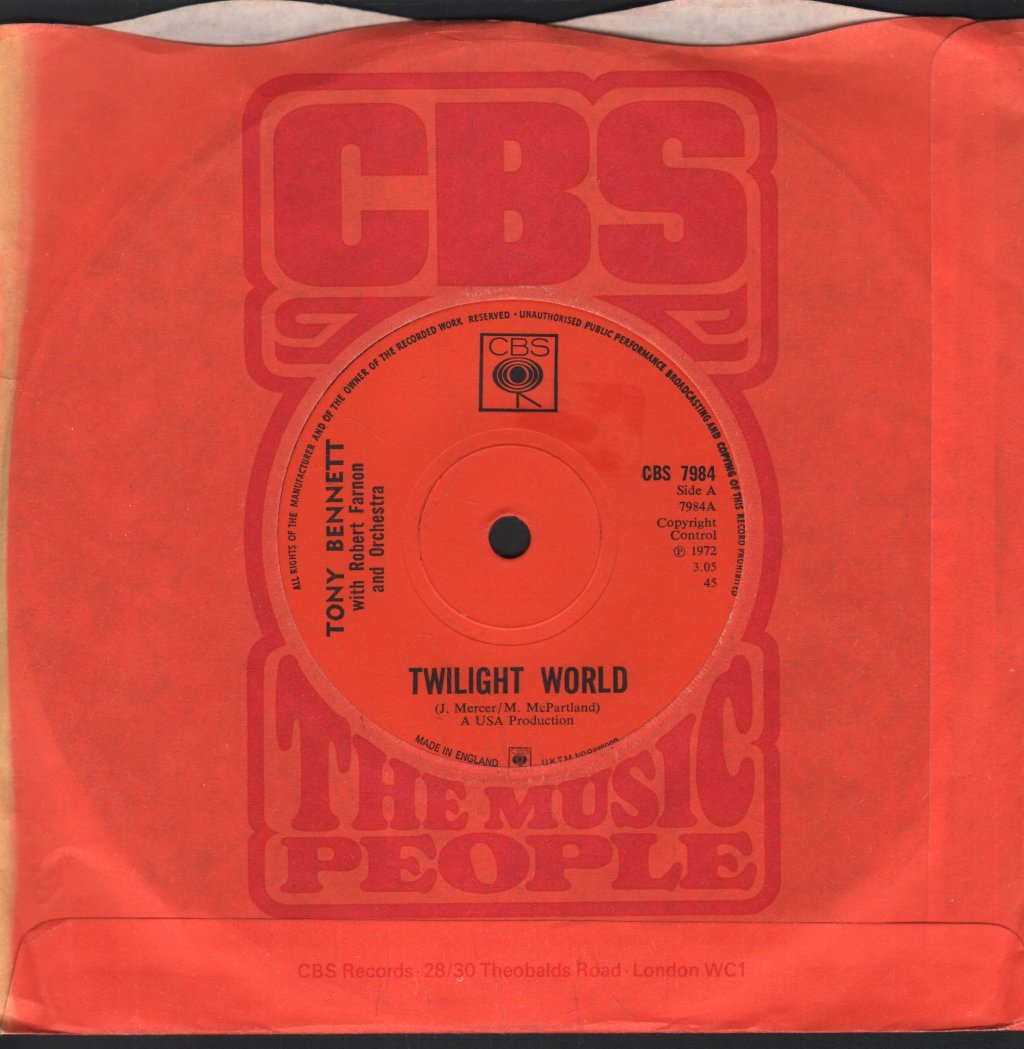Tony Bennett - Twilight World - 7 Inch