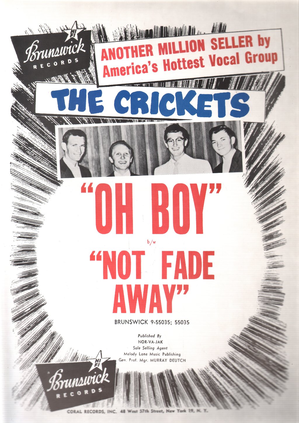 Crickets - Oh Boy/Not Fade Away - Poster