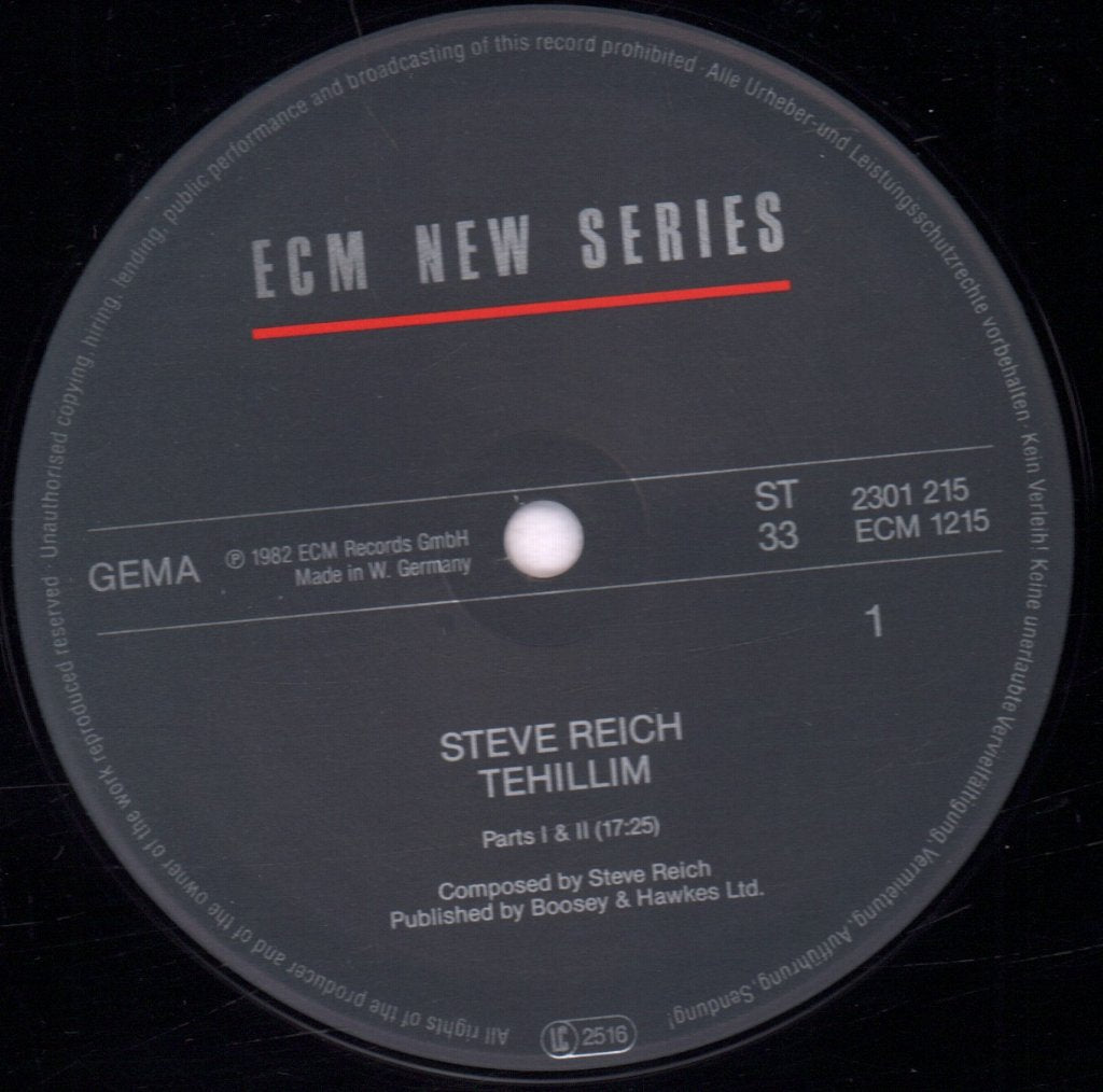 Steve Reich - Tehillim - Lp