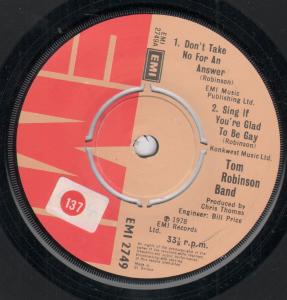 Tom Robinson Band - Don't Take No For An Answer - 7 Inch