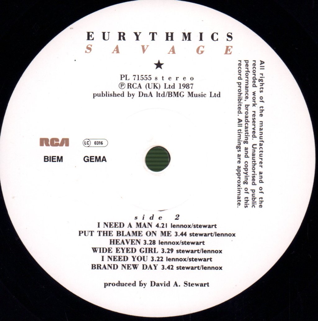 Eurythmics - Savage - Lp