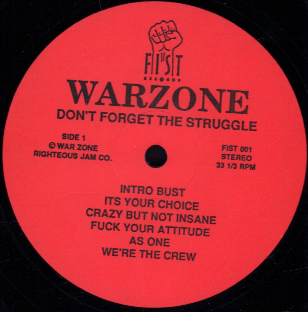Warzone - Don't Forget The Struggle Don't Forget The Streets - Lp