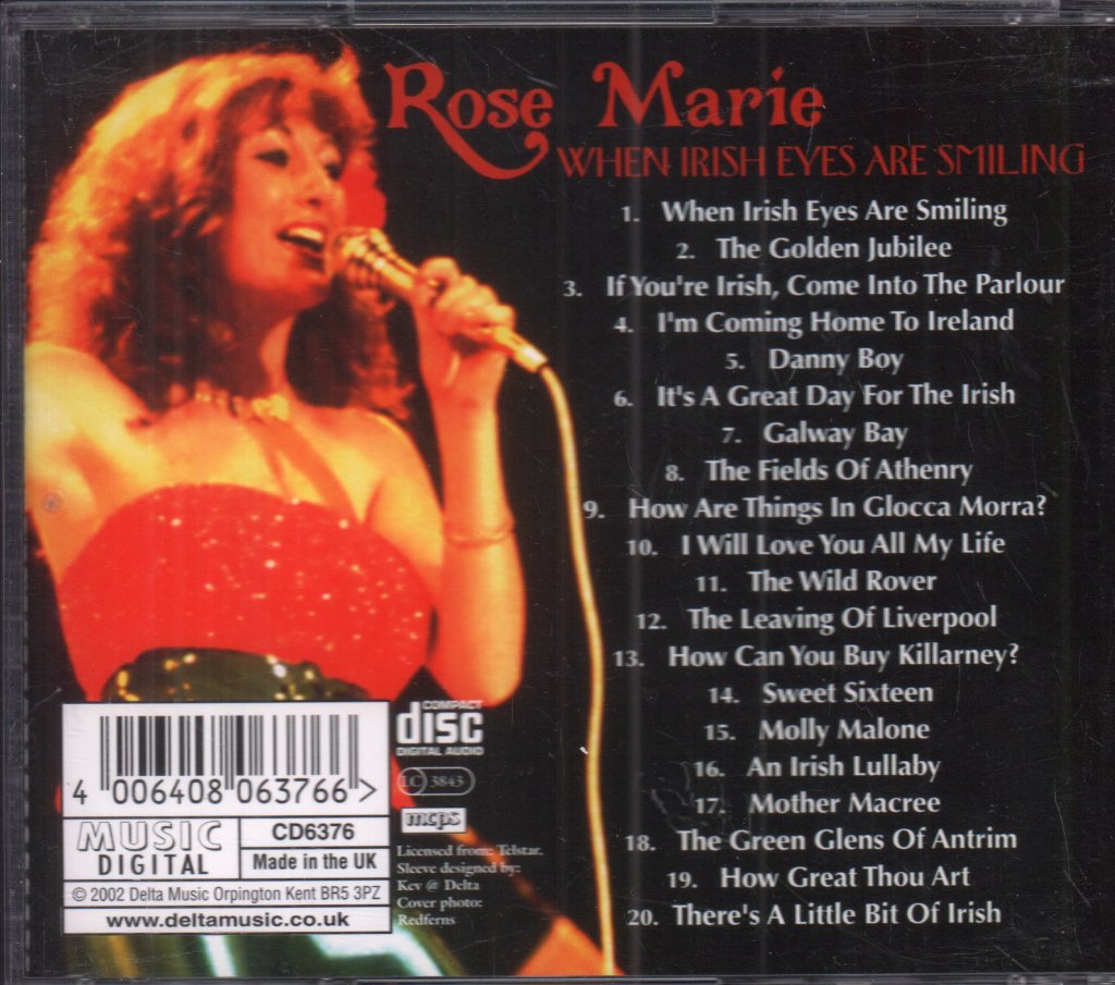 Rose Marie - When Irish Eyes Are Smiling - Cd