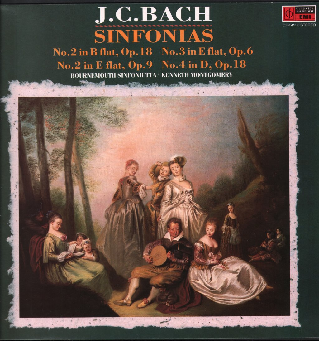 Bournemouth Sinfonietta / Kenneth Montgomery - J.C. Bach - Sinfonias - Lp