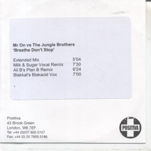 Mr On Vs The Jungle Brothers - Breathe Don't Stop - Cdr