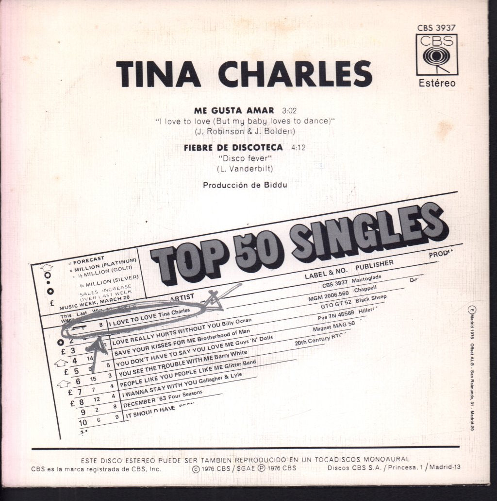 Tina Charles - I Love To Love - 7 Inch