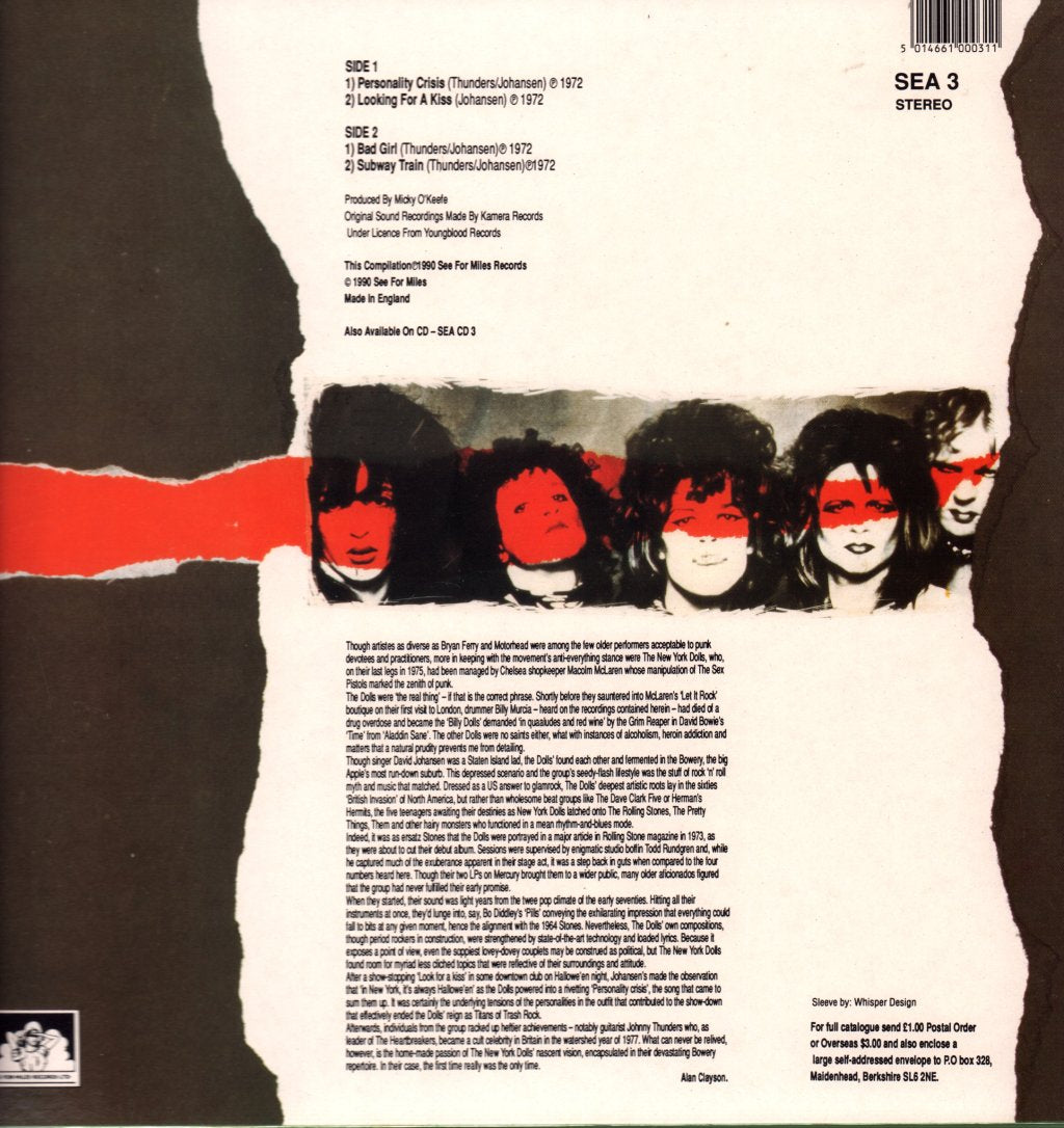 New York Dolls - Personality Crisis - 12 Inch