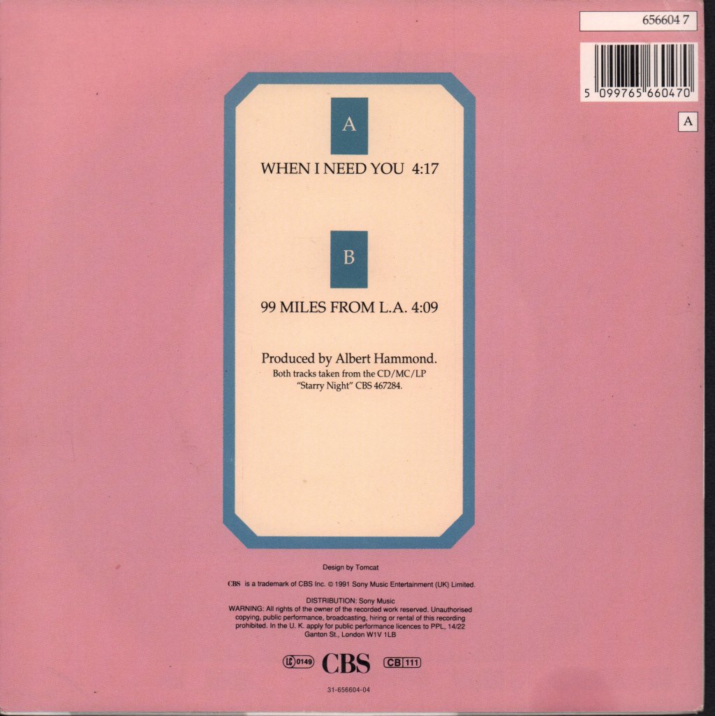 Julio Iglesias - When I Need You - 7 Inch