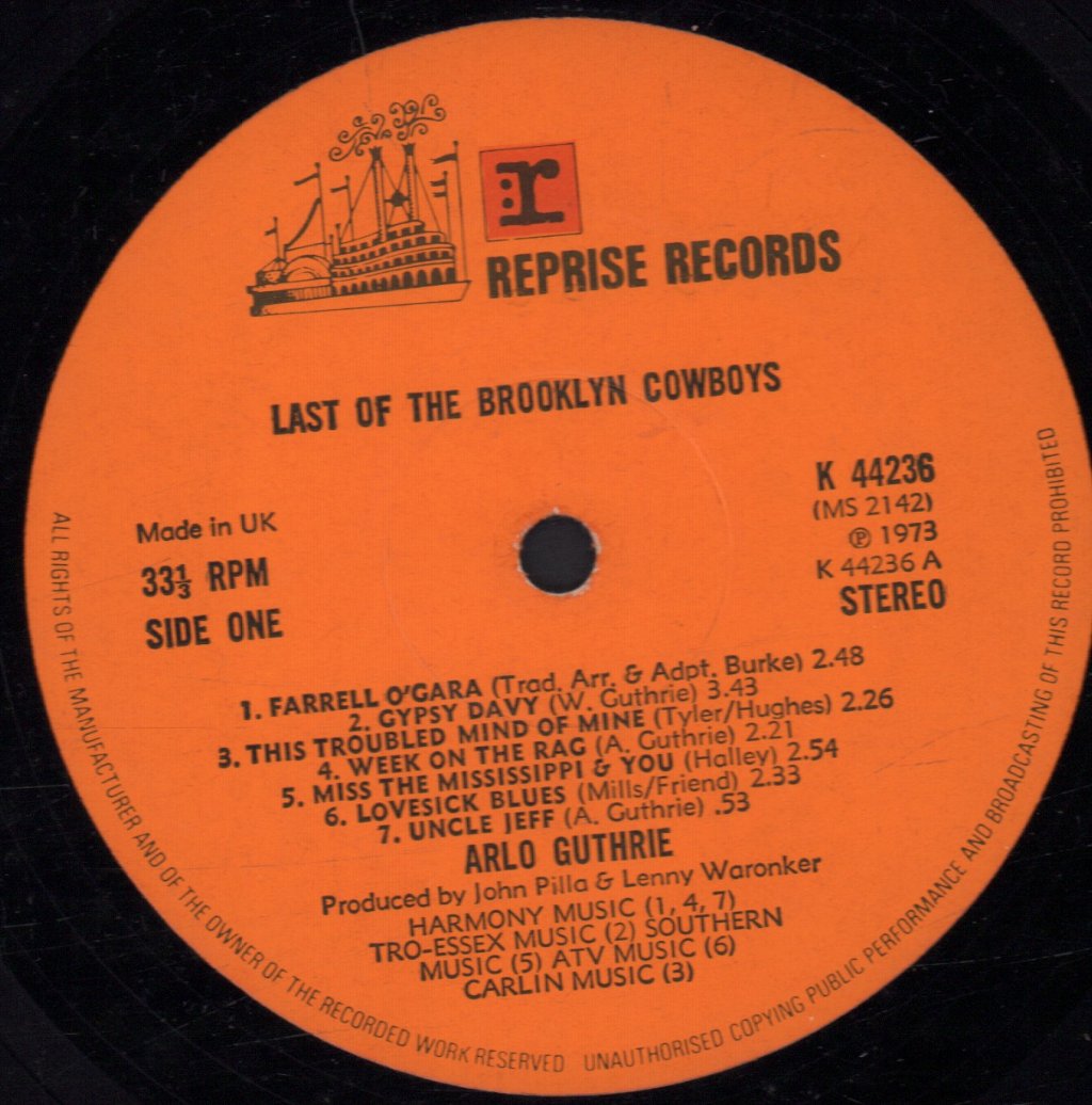 Arlo Guthrie - Last Of The Brooklyn Cowboys - Lp