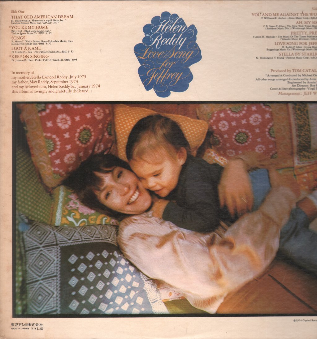 Helen Reddy - Love Song For Jeffrey - Lp