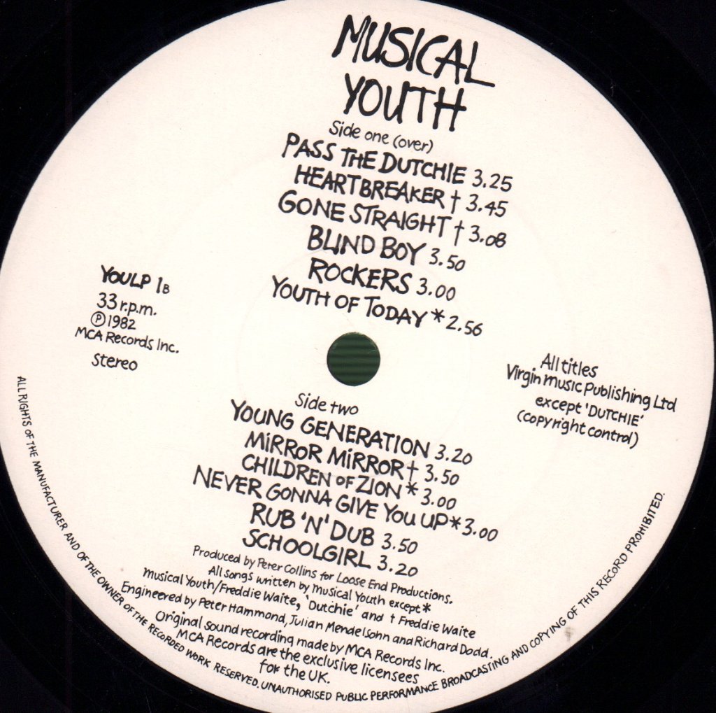 Musical Youth - Youth Of Today - Lp